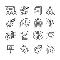 Startup Sign Thin Line Icon Set. Vector