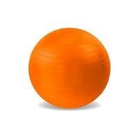 realista detallado 3d naranja pilates pelota fitball vector