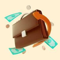 3d Business Investment Concept Cartoon Style. Vector