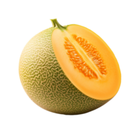 ai genererad cantaloupmelon isolerat på transparent bakgrund png