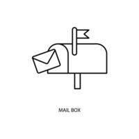 mail box concept line icon. Simple element illustration. mail box concept outline symbol design. vector