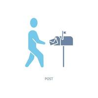 post concept line icon. Simple element illustration. post concept outline symbol design. vector