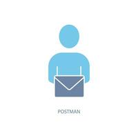 postman concept line icon. Simple element illustration. postman concept outline symbol design. vector