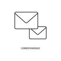 correspondence concept line icon. Simple element illustration. correspondence concept outline symbol design. vector
