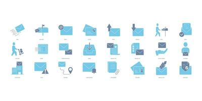 Mailing icons set. Set of editable stroke icons.Vector set of Mailing vector