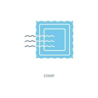 stamp concept line icon. Simple element illustration. stamp concept outline symbol design. vector