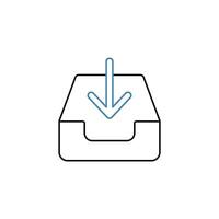 inbox concept line icon. Simple element illustration. inbox concept outline symbol design. vector