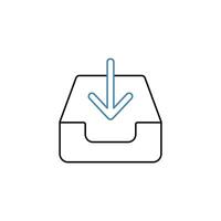 inbox concept line icon. Simple element illustration. inbox concept outline symbol design. vector