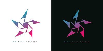 Unique dan modern Star Camera logo design vector