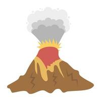 Trendy Erupting Volcano vector