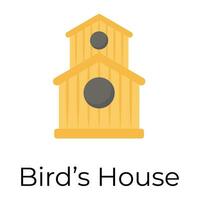 Trendy Birds House vector