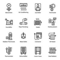 Heating Devices Line Vector Icons