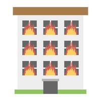 Trendy House Fire vector