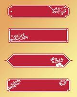 Red Chinese Style Title Box, Chinese New Year Poster Border Text Box vector