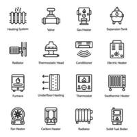 Water Heater Line Vector Icons