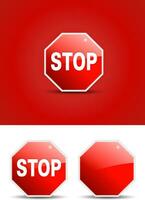Stop sign with glossy effect vector