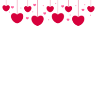 Valentine's Day decoration in the shape of a heart on a transparent background png