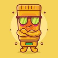 cute sunblock character mascot with cool gesture isolated cartoon in flat style design vector