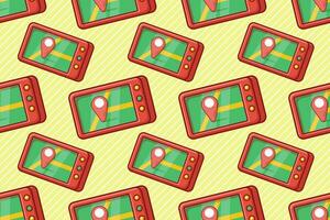 map navigation tablet seamless pattern vector illustration