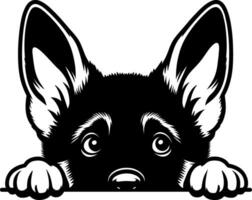 German Shepherd Puppy Dog Peeking vector