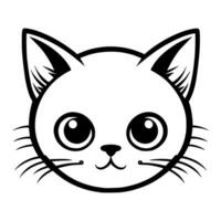 Cute cat vector black and white cartoon character design collection. White background. Pets, Animals.