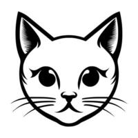 Cute cat vector black and white cartoon character design collection. White background. Pets, Animals.