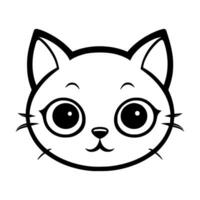 Cute cat vector black and white cartoon character design collection. White background. Pets, Animals.