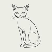 Cute cat vector black and white cartoon character design collection. White background. Pets, Animals.