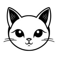 Cute cat vector black and white cartoon character design collection. White background. Pets, Animals.