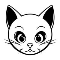 Cute cat vector black and white cartoon character design collection. White background. Pets, Animals.