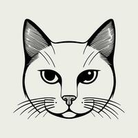 Cute cat vector black and white cartoon character design collection. White background. Pets, Animals.