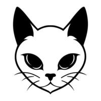 Cute cat vector black and white cartoon character design collection. White background. Pets, Animals.