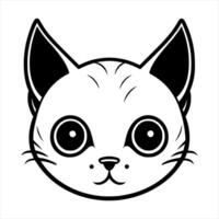 Cute cat vector black and white cartoon character design collection. White background. Pets, Animals.