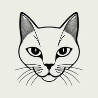 Cute cat vector black and white cartoon character design collection. White background. Pets, Animals.