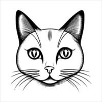 Cute cat vector black and white cartoon character design collection. White background. Pets, Animals.