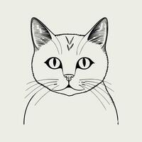 Cute cat vector black and white cartoon character design collection. White background. Pets, Animals.