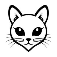 Cute cat vector black and white cartoon character design collection. White background. Pets, Animals.