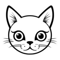 Cute cat vector black and white cartoon character design collection. White background. Pets, Animals.