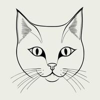 Cute cat vector black and white cartoon character design collection. White background. Pets, Animals.