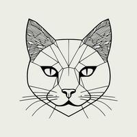 Cute cat vector black and white cartoon character design collection. White background. Pets, Animals.