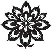 Graceful Single Blossom Minimalist Black Icon Clean Artistic Whirl Handcrafted Vector Flower