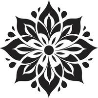 Chic Single Bloom Minimalist Black Emblem Clean Artistic Whirl Simple Black Vector