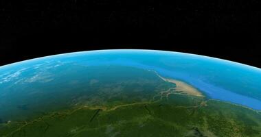 Amazon river in earth planet from space outer video