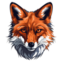 ai généré portrait de une rouge Renard sur une transparent Contexte png