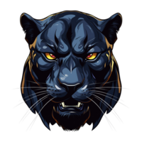 AI generated Portrait of a black panther illustration on transparent background png