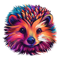 AI generated Hedgehog head illustration isolated on a transparent background png