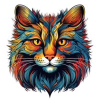 AI generated Portrait of a cat illustration on a transparent background png