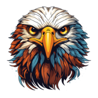 AI generated Eagle head illustration isolated on transparent background for t-shirt design png