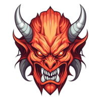 AI generated Devil head with horns. illustration isolated on transparent background png