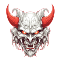 AI generated Devil head with horns, illustration isolated on transparent background png